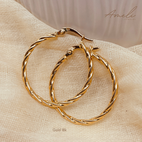 BIG CORRUGATED HOOP EARRINGS