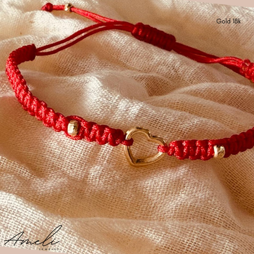 HEART RED WOVEN BRACELET