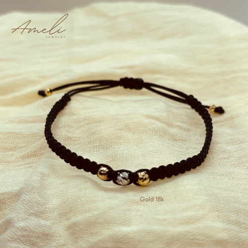 THREE GOLDS BLACK WOVEN BRACELET