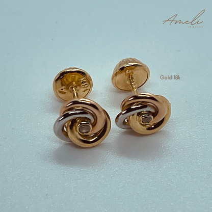 FLAT THREE GOLD EARRIGNS (small)
