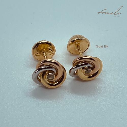 FLAT THREE GOLD EARRIGNS (small)